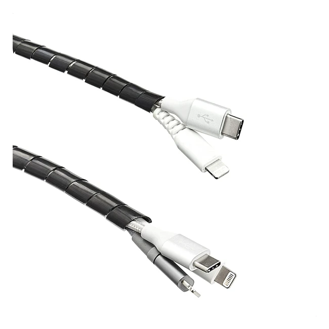 AmazonCommercial Universalspiralschlauch zur Kabelführung - 10 m Schwarz