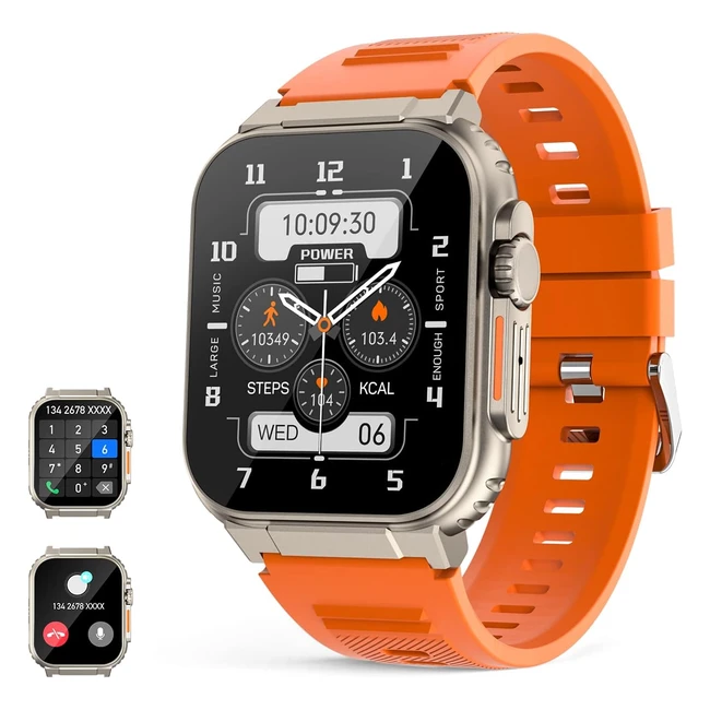 Montre Connectée Hommes Ultra - Répondre aux Appels - Moniteur Fréquence Cardiaque - Sommeil - Stockage Musique - Batterie 600mAh - Smartwatch Militaire - Android iOS