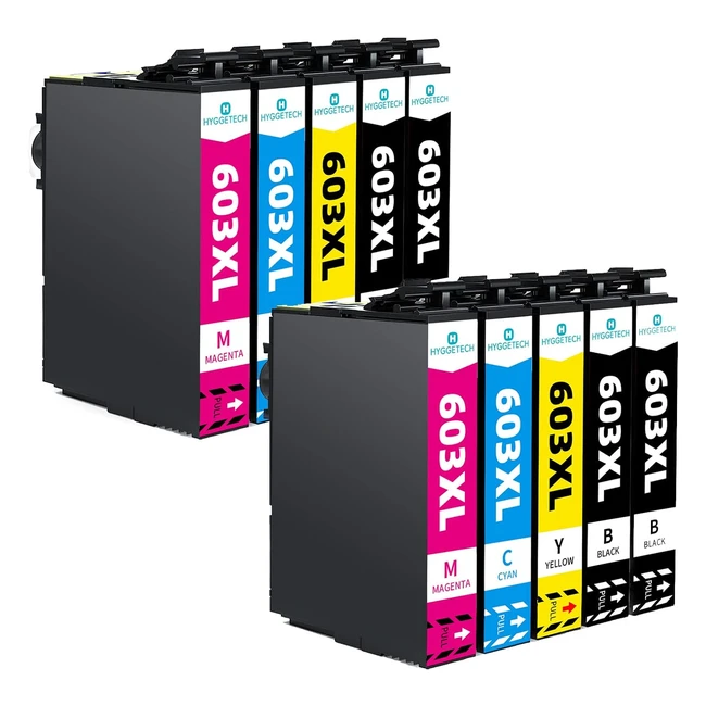 Cartucce Hyggetech 603XL per Epson 603 603XL - Compatibili con Expression Home XP2100 XP2105 XP3100 XP3150 XP3155 XP4100 XP4105 Workforce WF2810 WF2830 WF2835