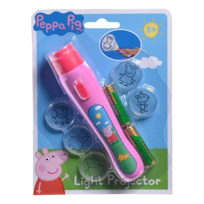 Peppa Pig Lichtprojektor mit 6 Motiven, LED, 16cm, ab 3 Jahren