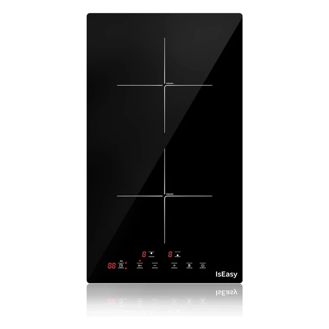 Placa de Inducción Negra, Panel de Vidrio, Boost Función, 3000W
