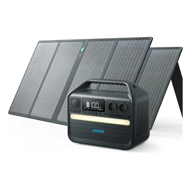 Anker 555 Powerstation - 2100W Solarpanel - 1024Wh LiFePO4 Batterien - 1000W Tragbare Solargenerator - 3 USB-C PD Anschlüsse - 100W Balkon Solaranlage