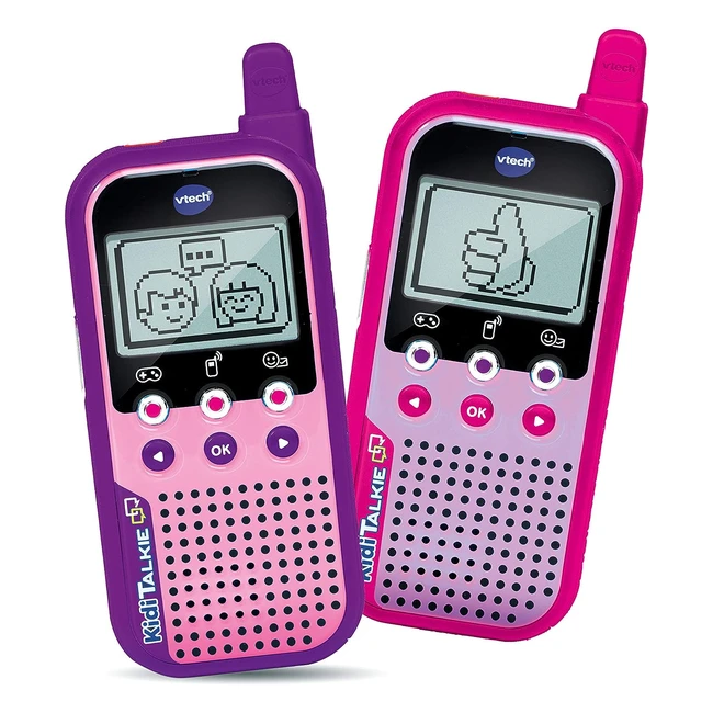 Vtech Kidi Talkie Rosa - Walkie Talkie per Bambini con Schermo e Giochi - Giocattolo Educativo - Versione FR