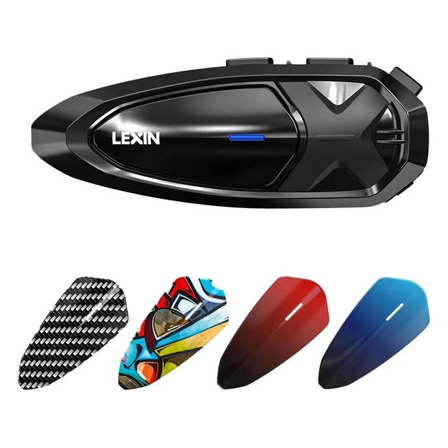Interfono moto Bluetooth Lexin GTX, cancellazione rumore, 10 motociclisti, 2km, IP67