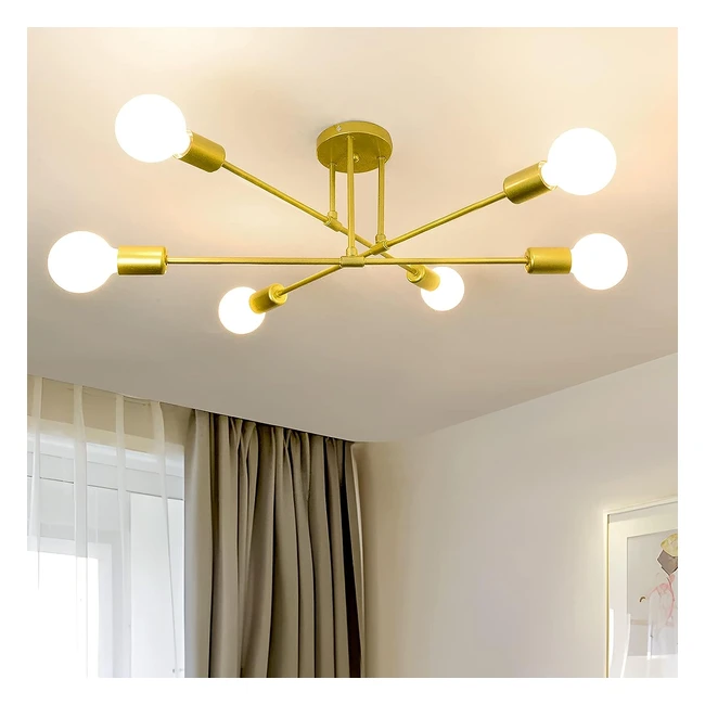 Lámpara de techo industrial Namito 6 luces E27 220V oro