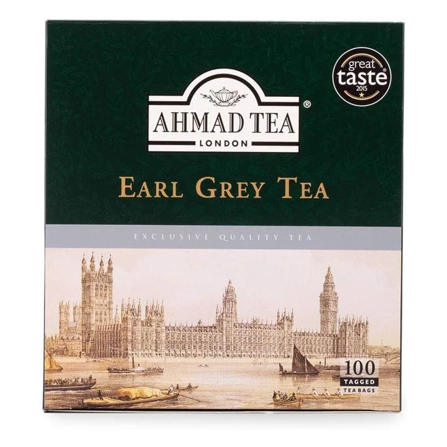 Ahmad Earl Grey Tea - 100 bustine di tè etichettate, tè nero