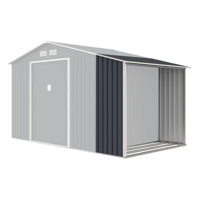 Juskys Holzunterstand fr Gerteschuppen XL Anbau Feuerholzregal Outdoor Bauka