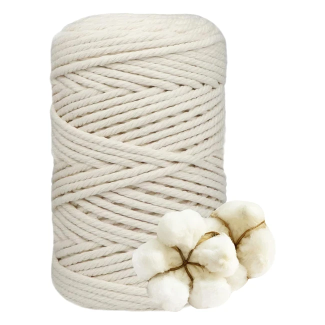 Hilo Macramé 5mm x 100m - Cuerda Macramé Algodón Suave - Decoración Paredes y Bodas