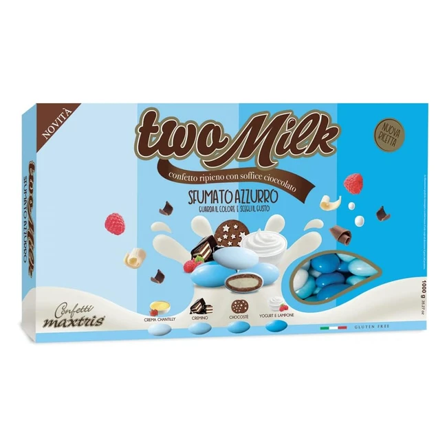 Confetti Maxtris Two Milk Sfumato Azzurro - Scatola da 1kg - Assortito