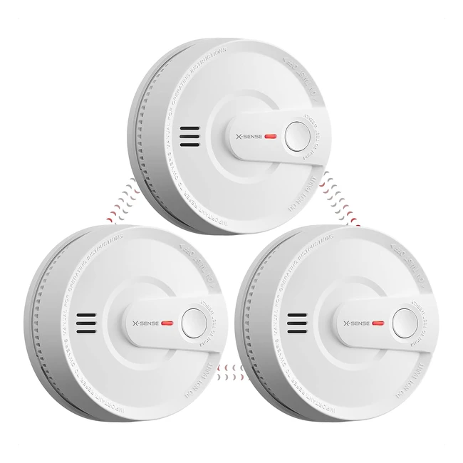 Xsense Wireless Smoke Detector Fire Alarm, 10-Year Battery Life, 820ft Range - SD20W (3 Pack)