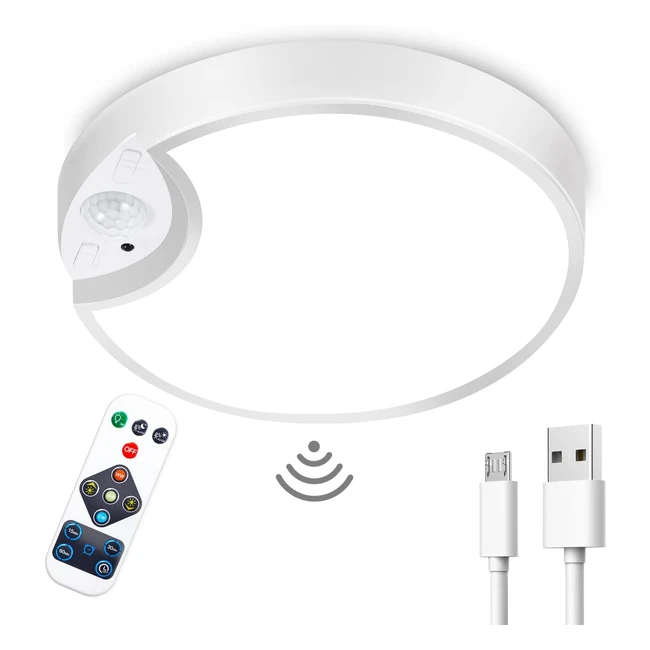 Rechargeable Motion Sensor Light with Remote - 75inch - 400lm - Wireless - 8000mAh Battery - Bathroom, Shed, Garage, Porch