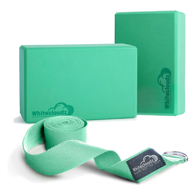 Whitecloudz Yoga Blocks Set of 2 - High Density Foam - Improve Strength, Balance, and Flexibility