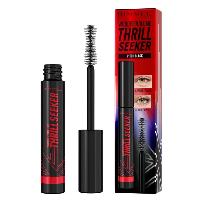Rimmel London Thrill Seeker Mascara - Instant Bold Volume, Hyper Soft Fibre Brush