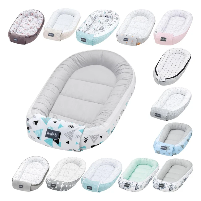 Riduttore Lettino per Neonato - Bellochi, Antisoffoco, 100% Cotone, Cuscino Riduttore Cocoon, 90x60 cm