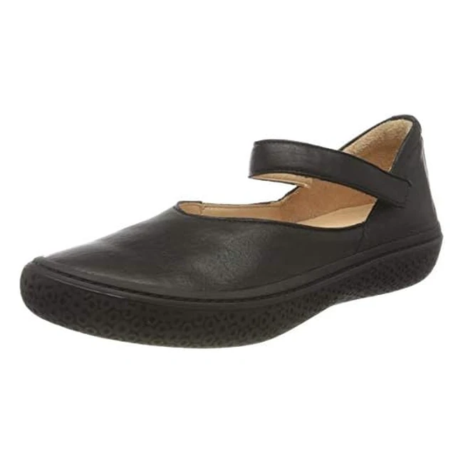 Think Damen Tjub chromfrei gegerbte nachhaltige Ballerinas 0000 Schwarz 395 EU