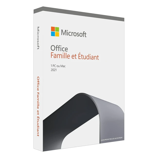 Microsoft Office Famille et Etudiant 2021 - Achat dfinitif - Box - 1 PC ou Mac