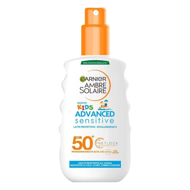 Garnier Ambre Solaire Latte Solare Spray Bambini IP50 - Protezione Elevata - 200 ml