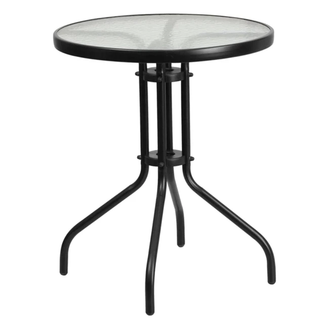 Flash Furniture 2375RD Patio Table Alloy Steel Glass Plastic ClearBlack 2375 Rou