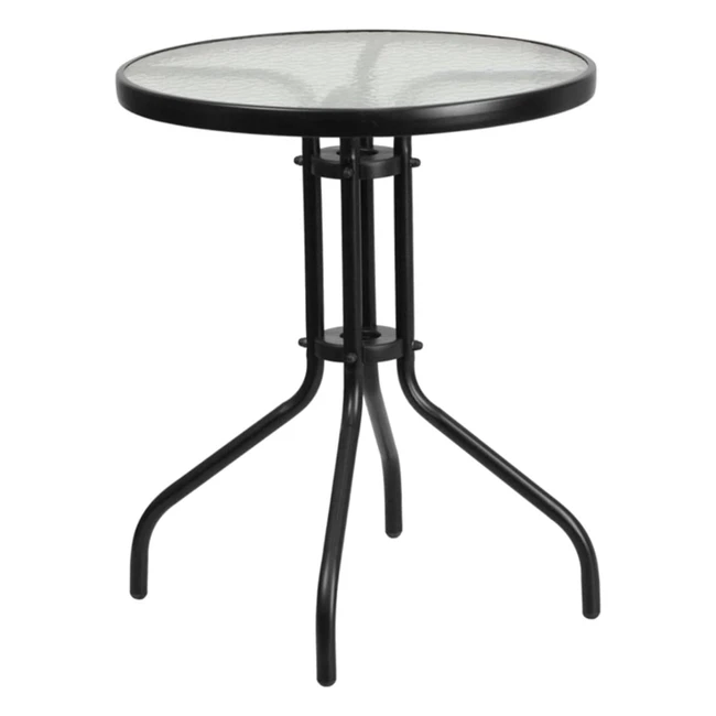 Flash Furniture 2375RD Patio Table Alloy Steel Glass Plastic ClearBlack 2375 Round - Buy Now!