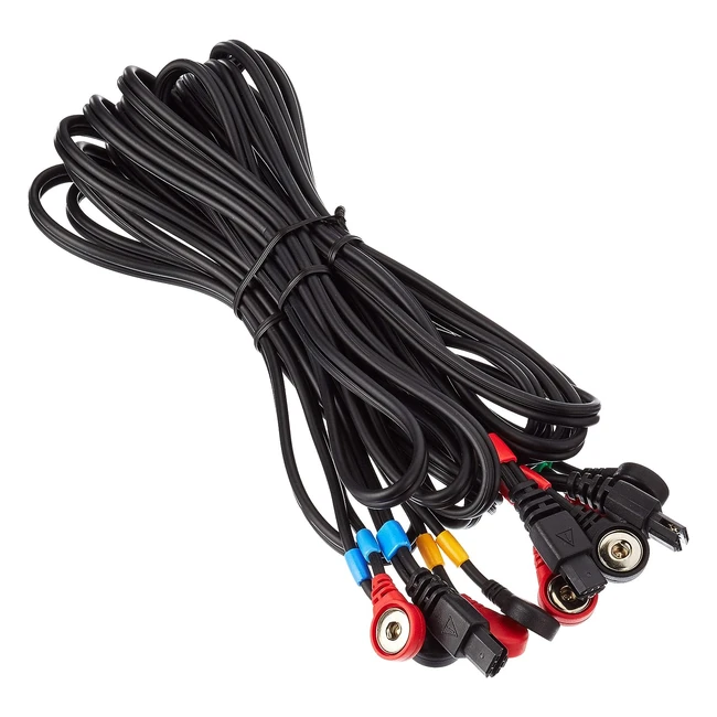 Cables Compex a presión Snap, color negro, talla única, pack de 4