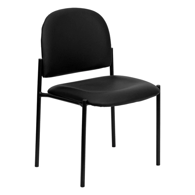Flash Furniture Comfort Stackable Steel Side Reception Chair - Black Vinyl - Set