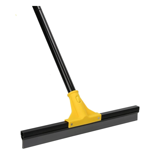 Heavy Duty Floor Squeegee - 45cm Rubber Broom - Long Handle 163cm - Ideal for Garage, Bathroom, and More