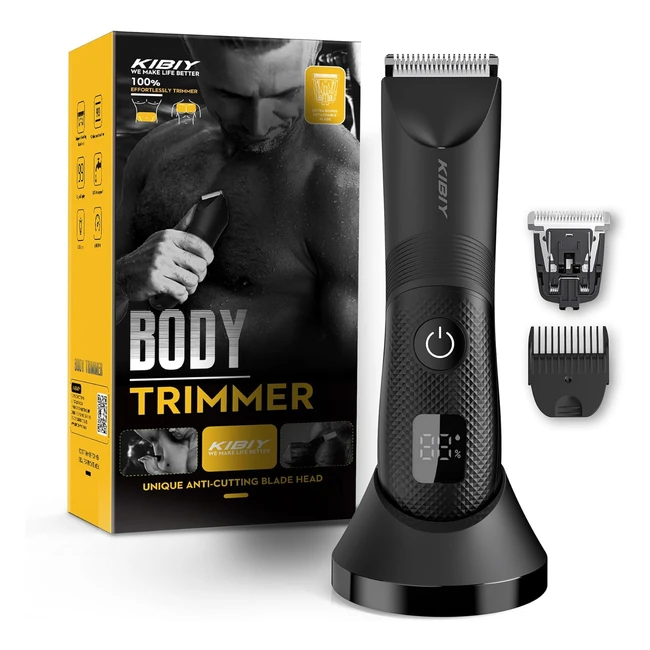 Kibiy Body Groomer: Smooth & Safe Trimming, Waterproof, LED Light, Power Display