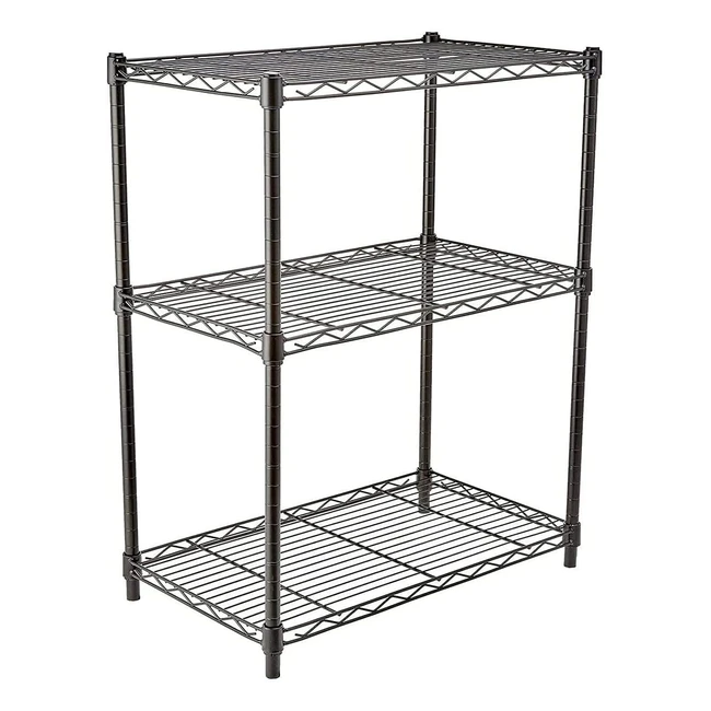 Estantería Amazon Basics 3 baldas estrechas negras 3404D x 589W x 762H cm