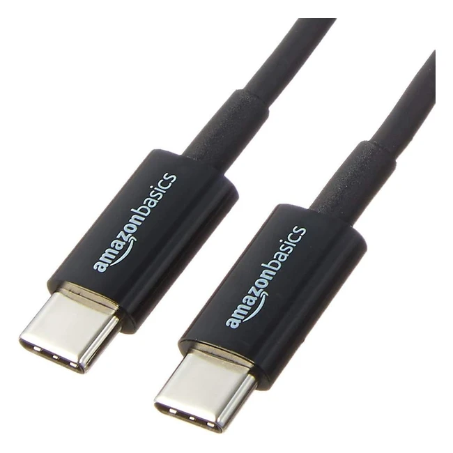 Amazon Basics USB-C zu USB-C 2.0 Kabel 1,8m Schwarz - Schnellladung & Datenübertragung