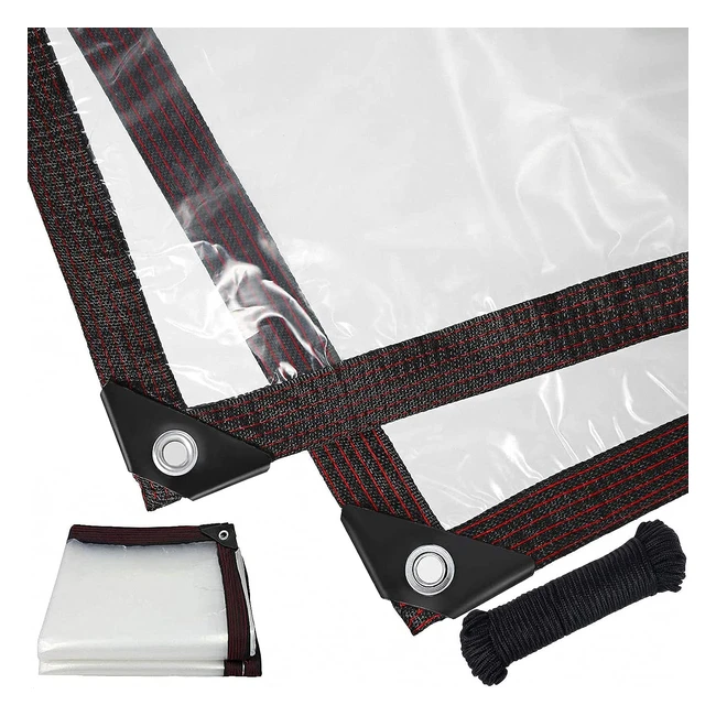 Lona Impermeable Transparente con Ojales - Resistente y Duradera - Ideal para Exteriores - Ref. 1234