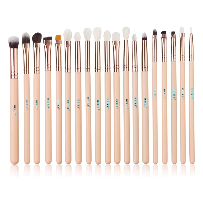 Beili Brochas de Maquillaje Ojos 19pcs - Juego de Brochas Profesionales para Sombras, Delineador, Cejas y Labios