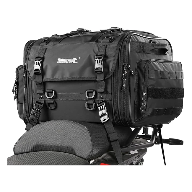 Rhinowalk Motorcycle Tail Bag - Waterproof, All Weather, Large Storage Space