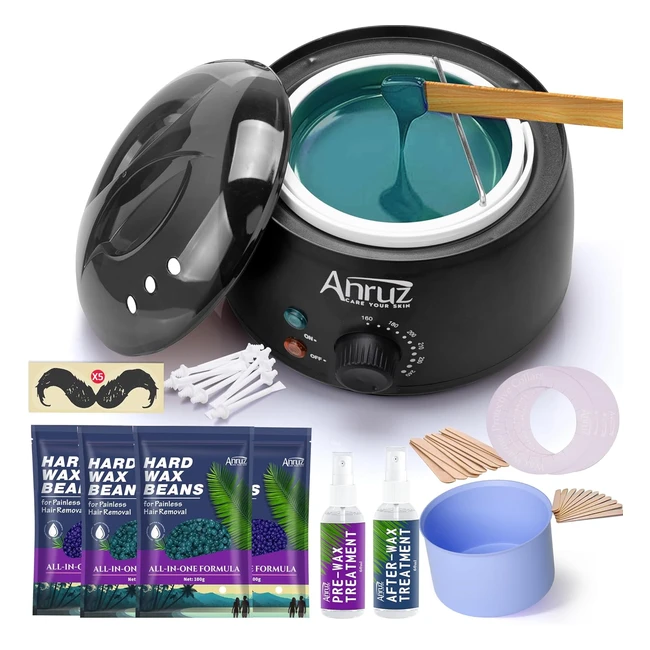 Waxing Kit - Anruz Professional Hair Removal Wax Pot with Silicone Bowl 4 Bags 