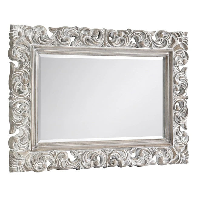 Baroque Wall Mirror White - Julian Bowen - Reference: 12345 - Ornate Detailing - Suitable for Any Room