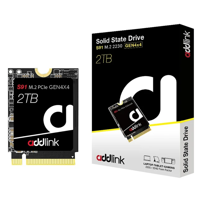 ADDLINK S91 2TB NVMe PCIe Gen4x4 3D NAND SSD | Read Speed up to 5000MB/s