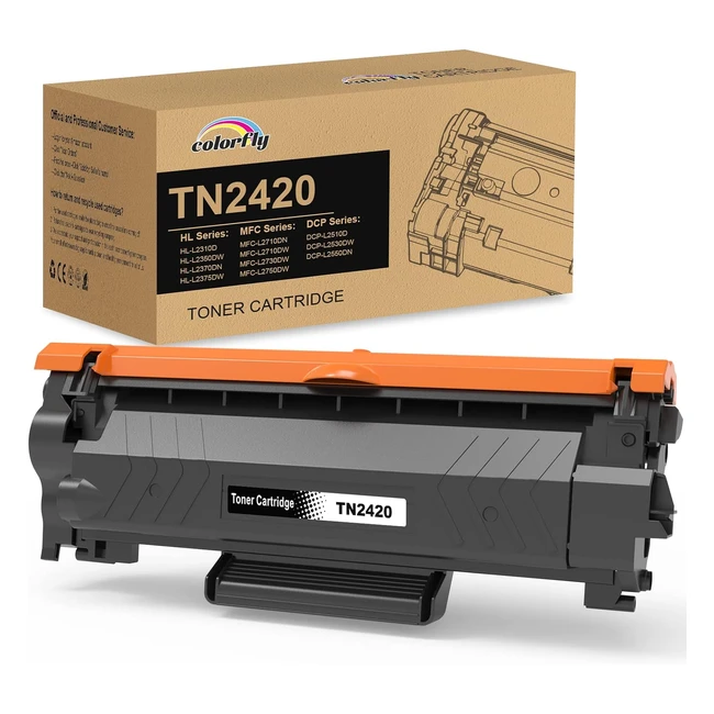 Cartouche de toner compatible TN2420 pour Brother - Rendement accru - 1 noir