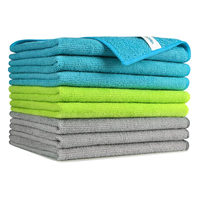 Aidea Microfibre Cleaning Cloths Pack of 8 - Lint Free Streak Free Washable Cl