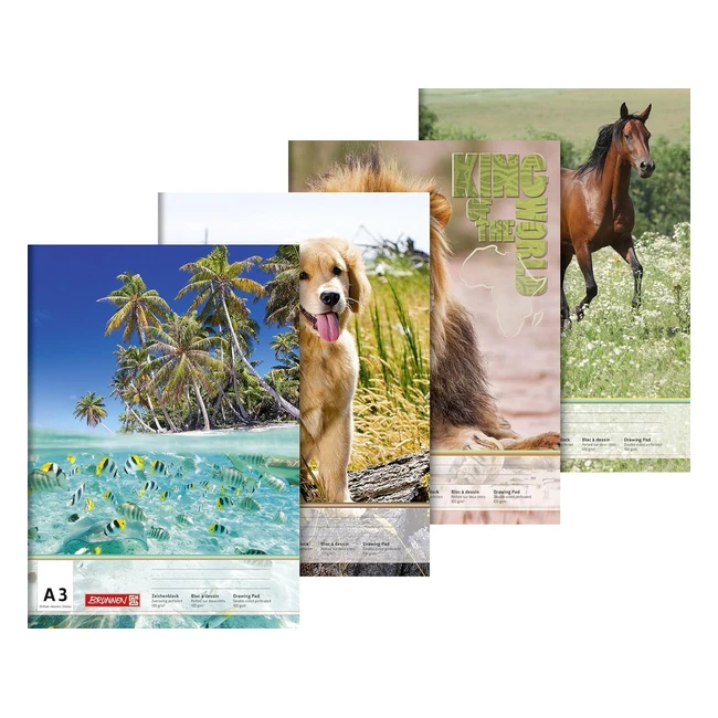 Bloc de dibujo Baier Schneider A3 100 gm - Diseo de animales