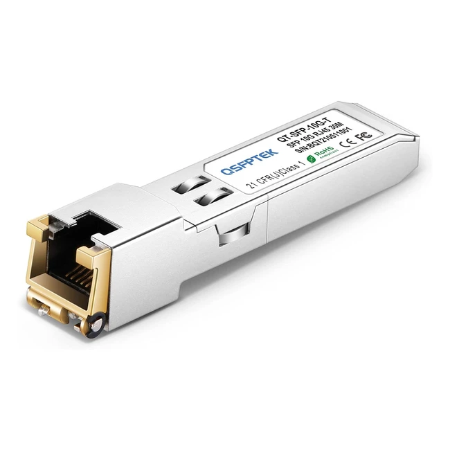 Module transceiver 10Gbaset RJ45 cuivre qsfptek 10g pour Cisco, Ubiquiti, Netgear, Dlink, Mikrotik, Supermicro, Linksys