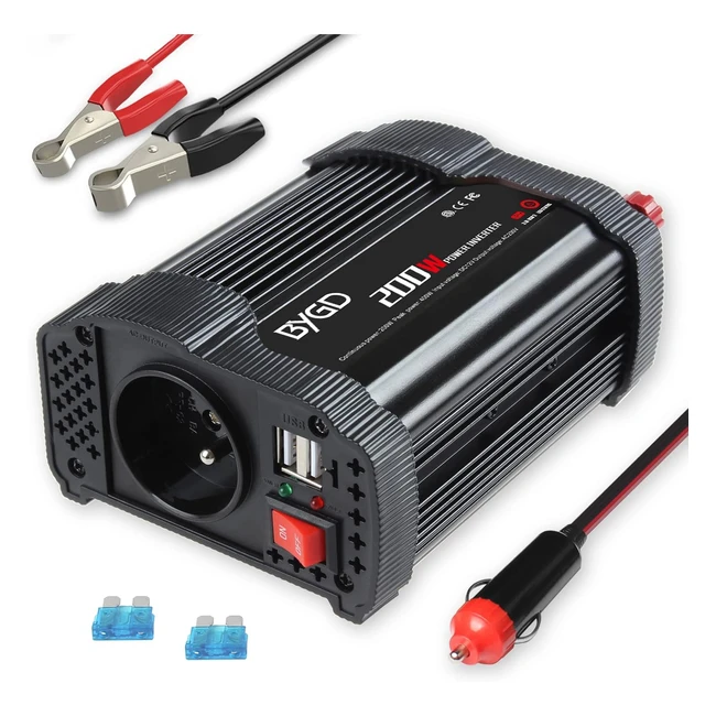 Convertisseur Voiture 12V 220V 200W 400W - BYGD - Chargeur Voiture USB - Rapide et Portable