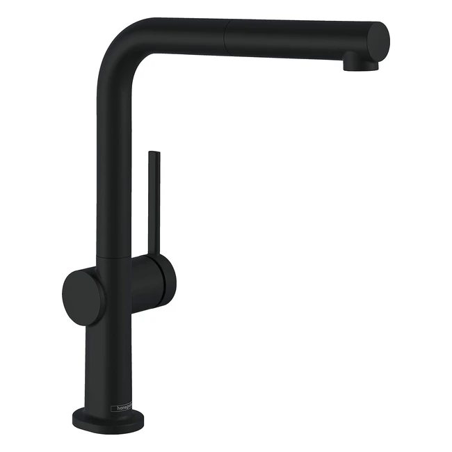 Hansgrohe Talis M54 Küchenarmatur, elegantes Design, matte schwarze Farbe, verstellbarer Schwenkauslauf, 7l/min, langlebig