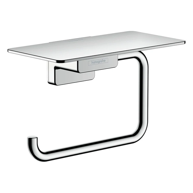 hansgrohe Addstoris Chrom Toilettenpapierhalter mit Ablage - Platzsparendes Design