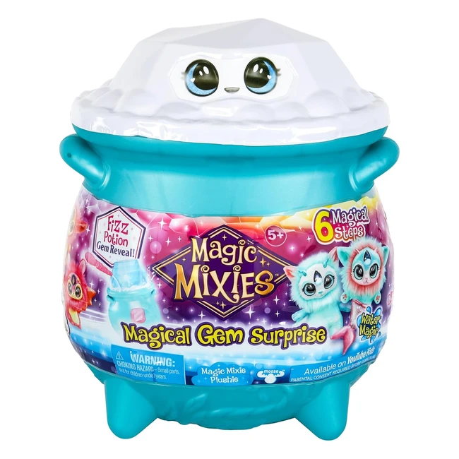 Magic Mixies Magical Gem Surprise Water Magic Cauldron - Reveal a Non-electronic Mixie Plushie and Magic Ring