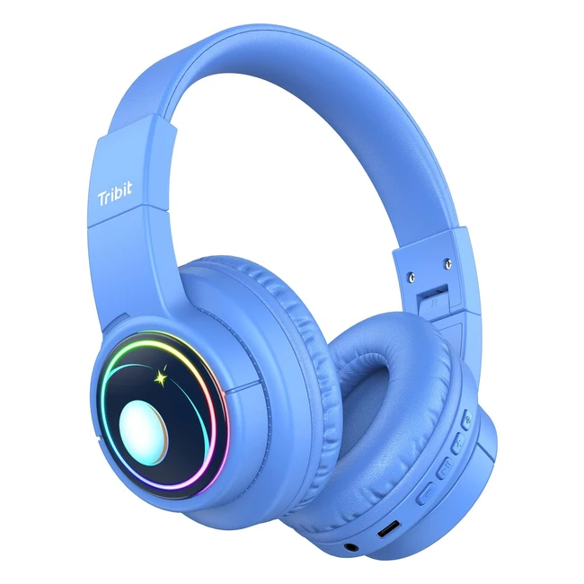 Tribit Kids Bluetooth Headphones - RGB Lights, Starlet02, 85dBa Volume Limited, 54h Playtime, Hifi Stereo, Built-in Mic