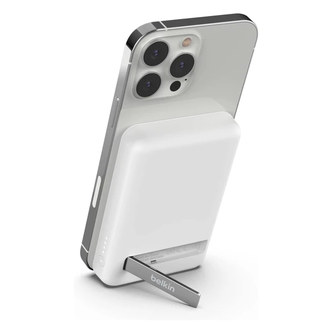 Belkin 5000mAh Magnetic Wireless Power Bank - Portable Charger for iPhone 15/14/13/12 Series - White
