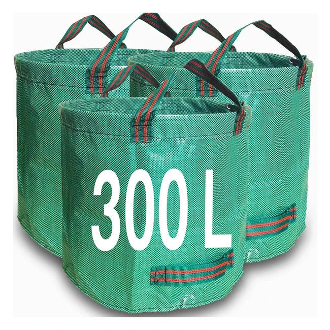 Zucklight Heavy Duty Garden Waste Bags 300L - 3 Sacks Builders Bags - Reusable -