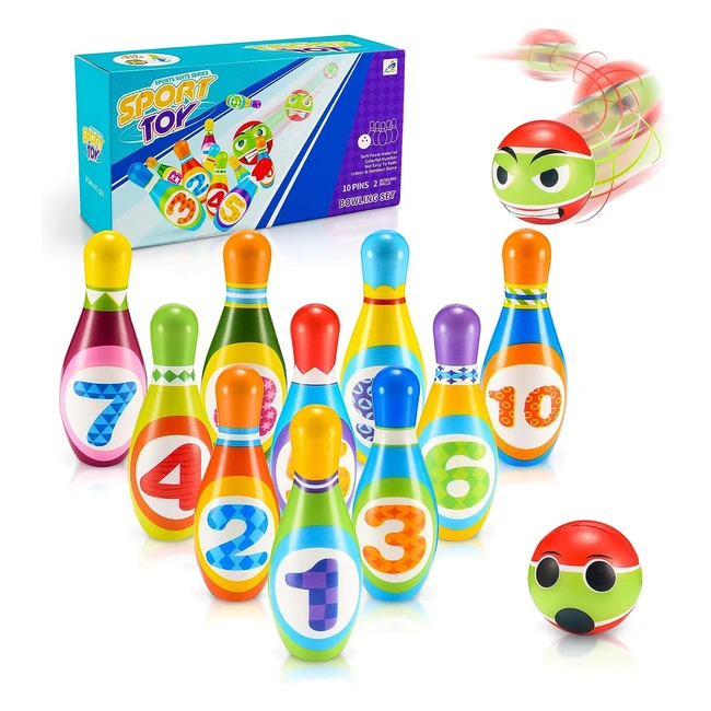 Qukir Bowling Set for Kids - Lightweight and Portable - Educational Toy for 2-4 