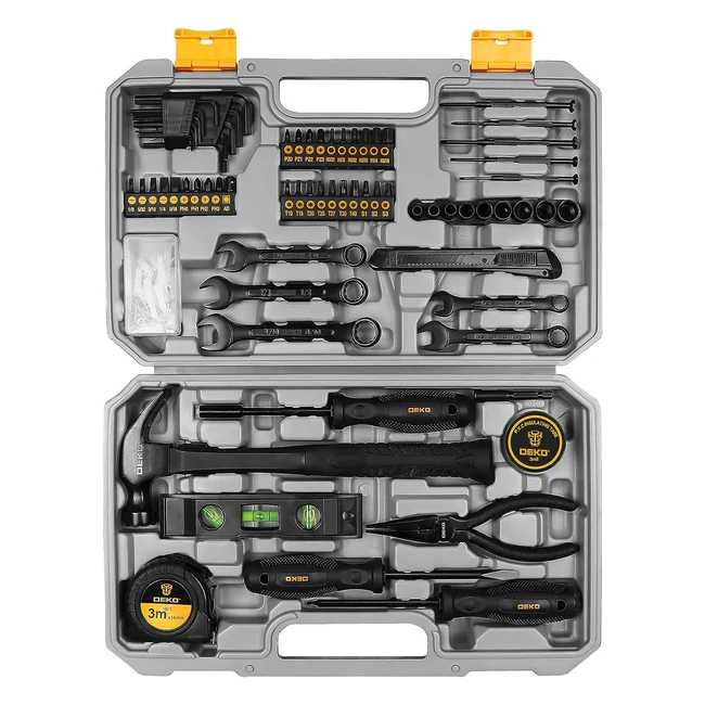 Maletín de herramientas completo Deko 148 piezas - ¡Ideal para hogar, oficina y coche! ????️