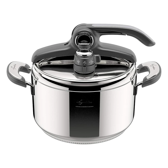 Autocuiseur Lagostina Novia Vitamin Lagoeasyup 5L - Acier Inoxydable 1810 - Couvercle Intelligent et Ouverture Facile