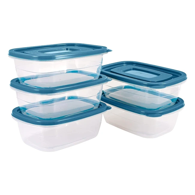 Boîte de stockage alimentaire en plastique rectangulaire eFish - 5 pièces - 500ml/boîte